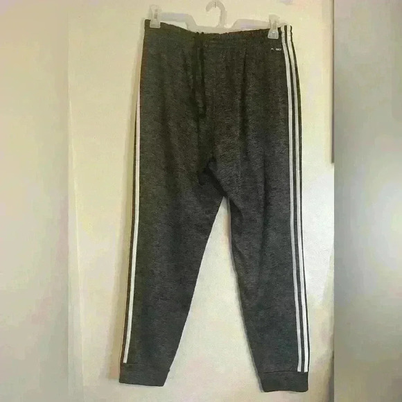 Adidas Men's Essentials Warm-Up Tapered 3-Stripes Track Pants Heather Gray Large - Picture 7 of 8
